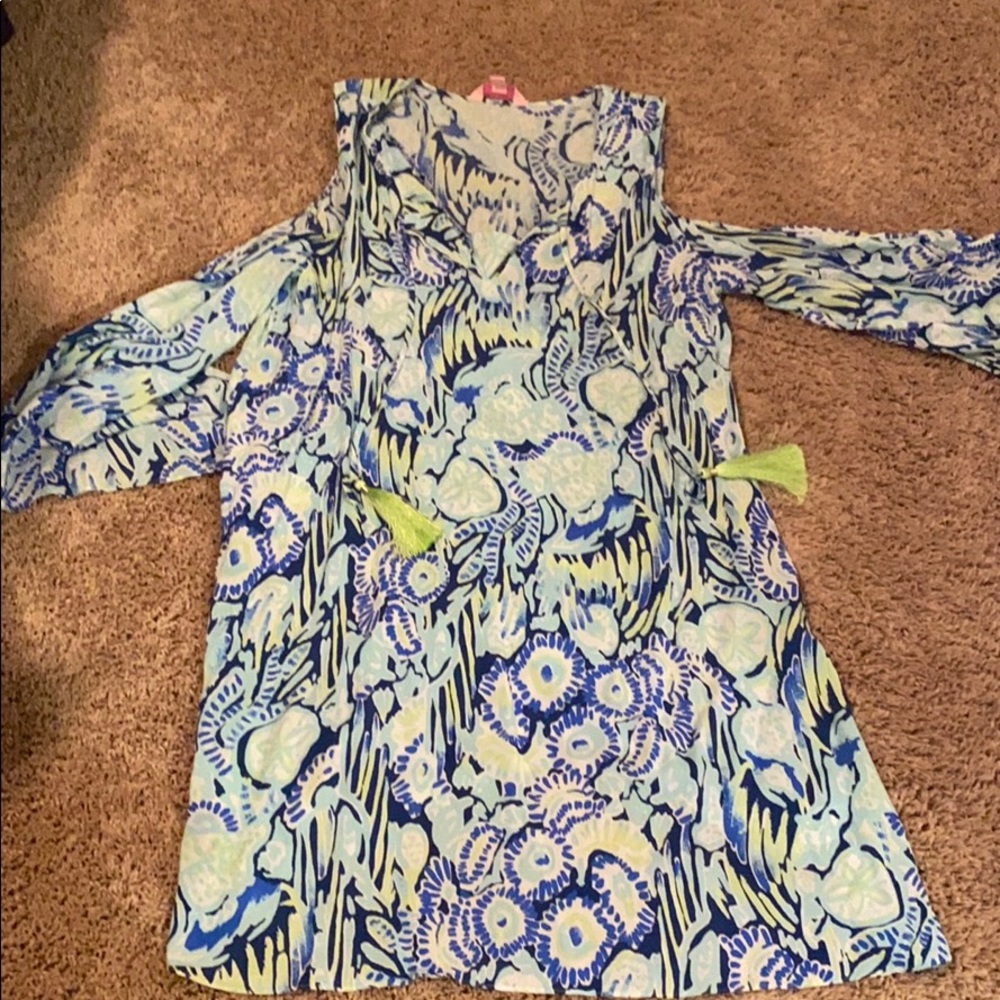 EUC - Lilly Pulitzer Open Shoulder Tunic Dress - M